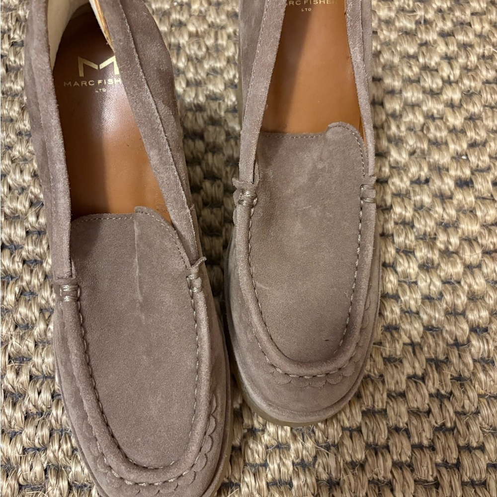 Marc Fisher Taupe Platform Loafers - Picture 4 of 4